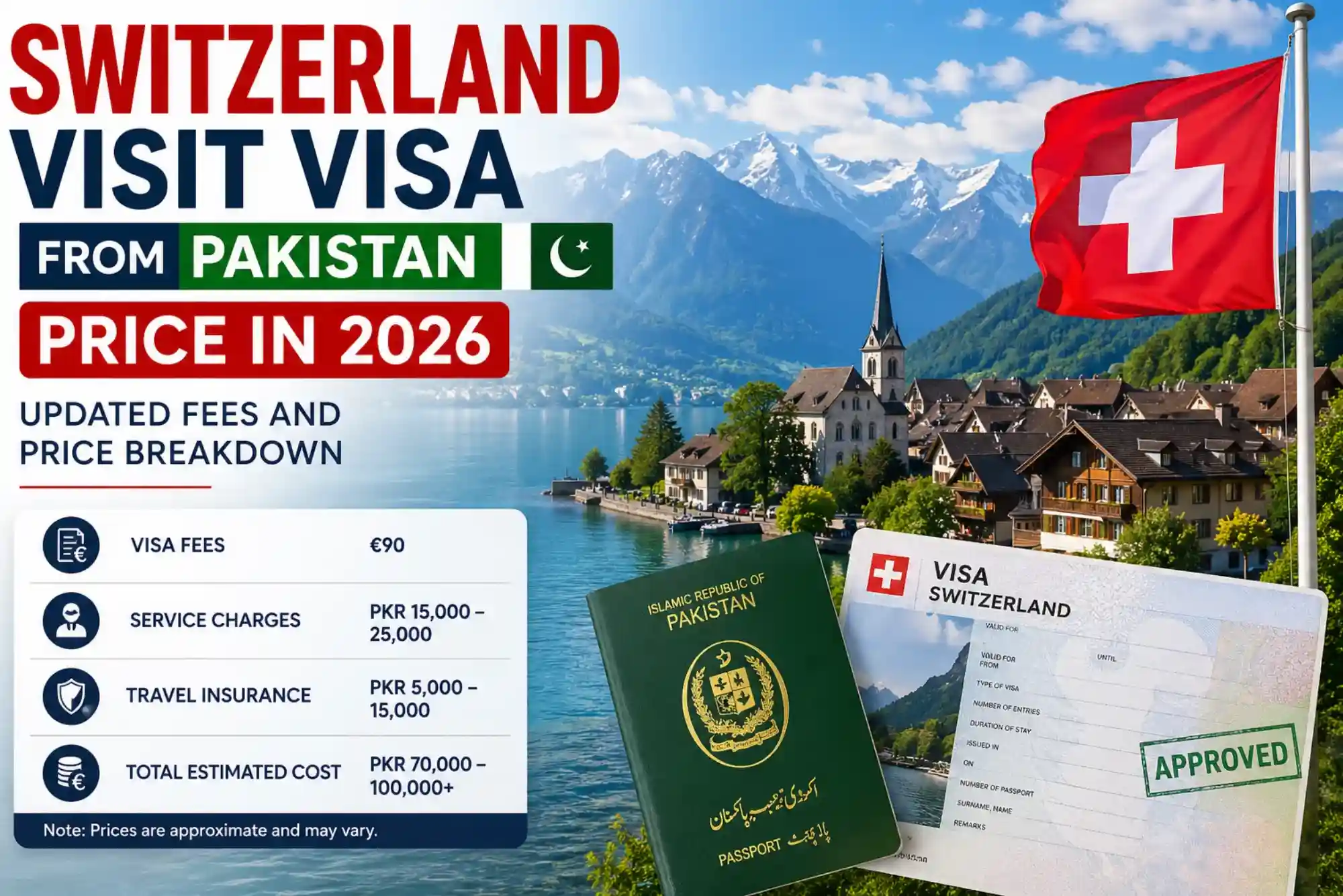 Switzerland Visit Visa from Pakistan Price in 2026 Updated Fees and Price Breakdown